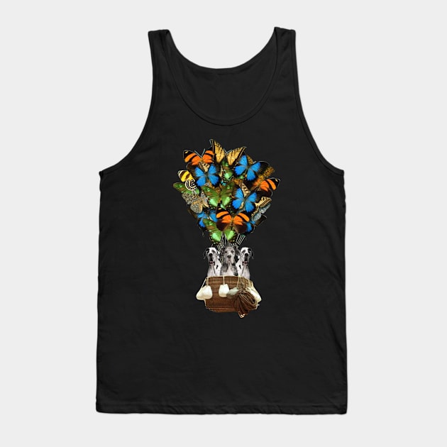 Great Danes Dog Butterfly Hot Air Balloon Tank Top by Antoniusvermeu